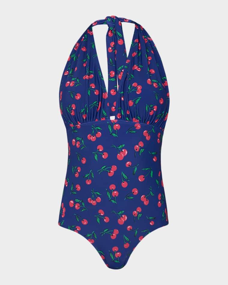 Cherry Halter One-Piece Swimsuit by SHOSHANNA