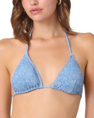 Denim Look Triangle Bikini Top by SHOSHANNA
