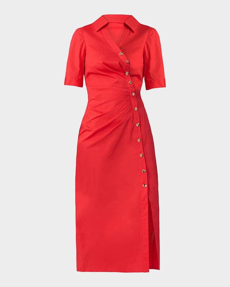 Emmett Stretch Cotton Midi Shirtdress by SHOSHANNA