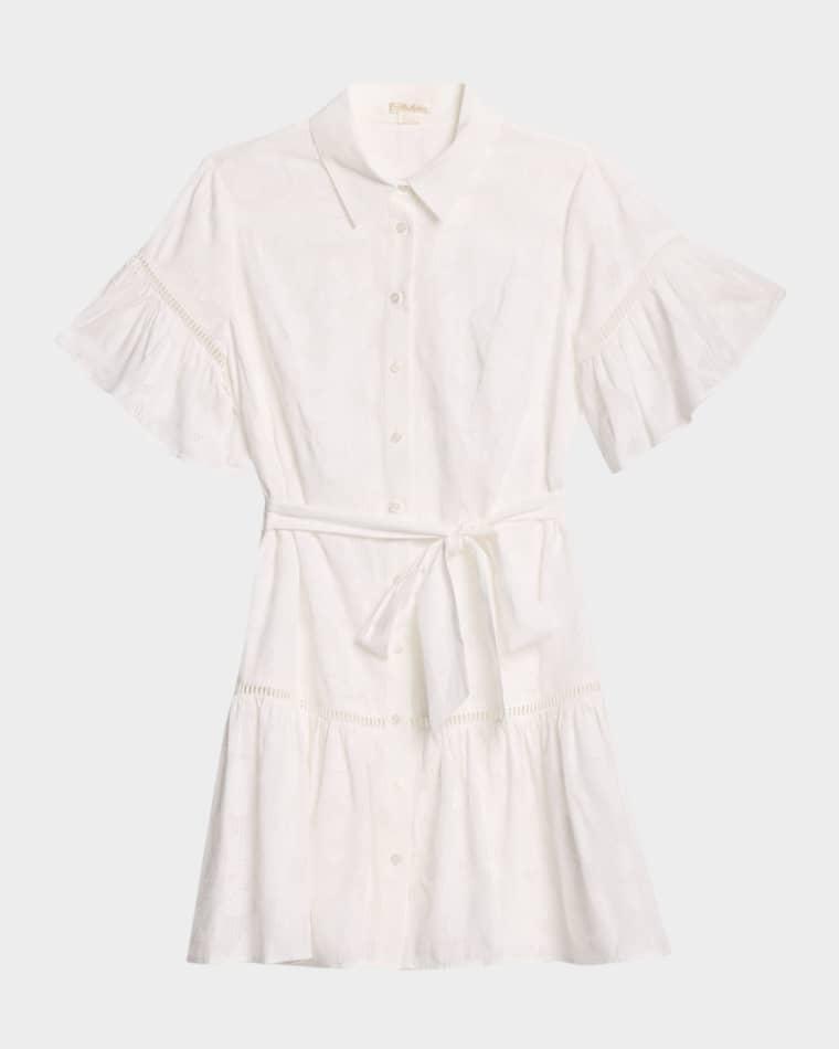 Floral Ruffle Mini Shirtdress by SHOSHANNA