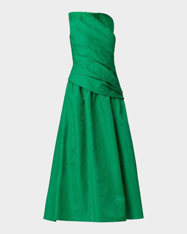 Gabriele Pleated Swirl-Print Midi Dress by SHOSHANNA
