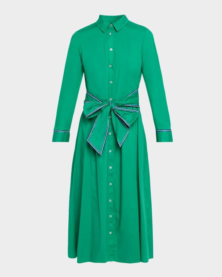 Hastings Striped-Trim Midi Shirtdress by SHOSHANNA