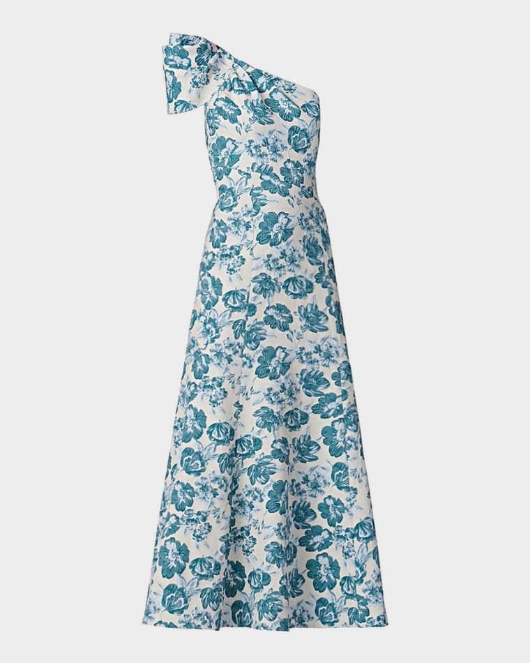 Lolla One-Shoulder Floral Jacquard Maxi Dress by SHOSHANNA