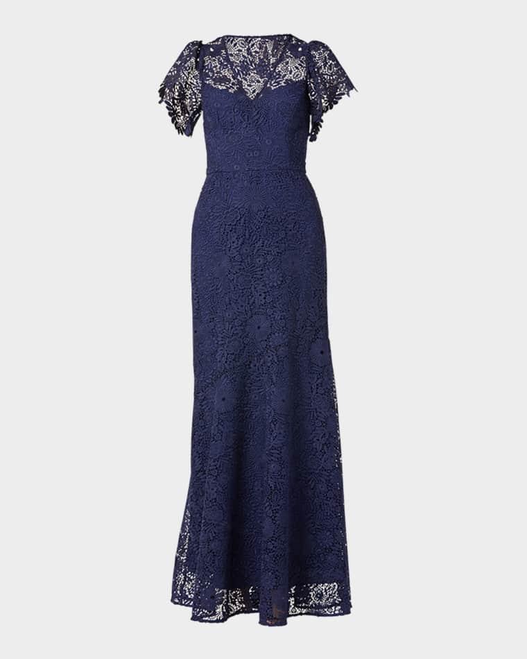 Manuela A-Line Floral Lace Gown by SHOSHANNA