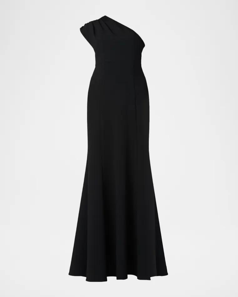 McKenna One-Shoulder Crepe Gown by SHOSHANNA