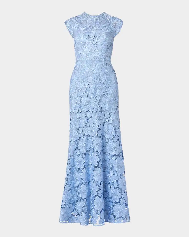 Raven Sleeveless Floral Lace Gown by SHOSHANNA