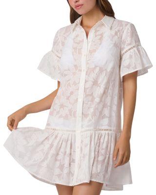 Ruffle Mini Shirtdress Cover Up by SHOSHANNA