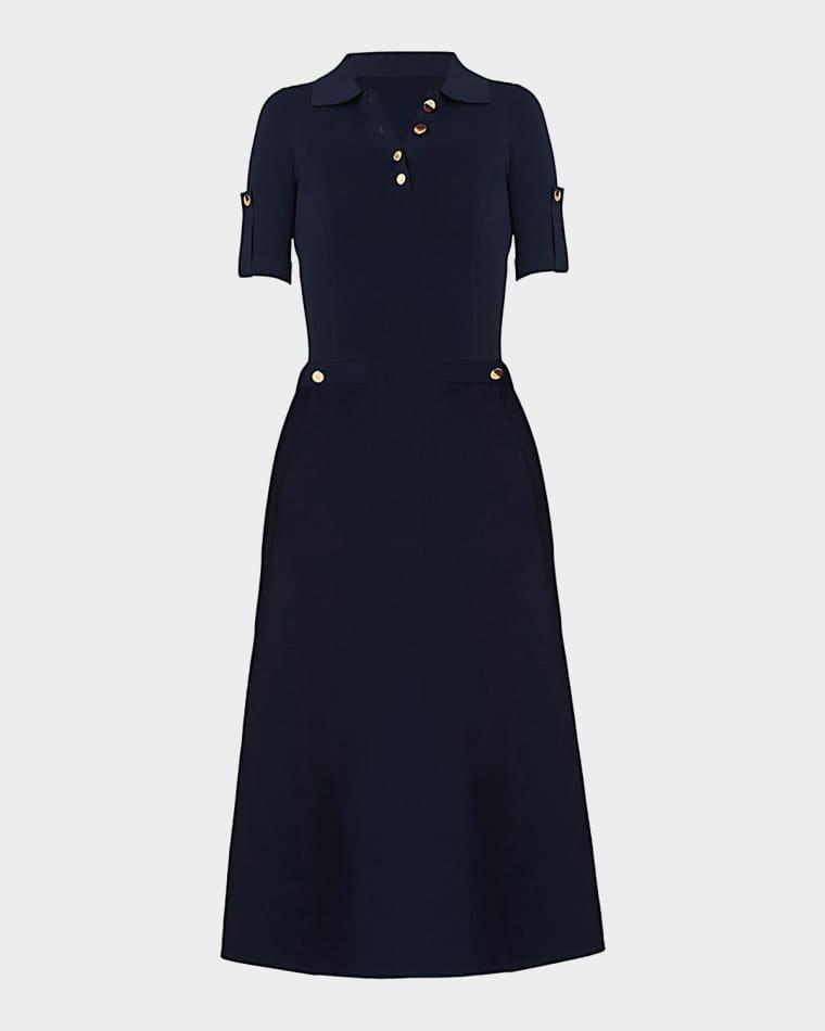 Saylor Button-Embellished Knit Midi Dress by SHOSHANNA