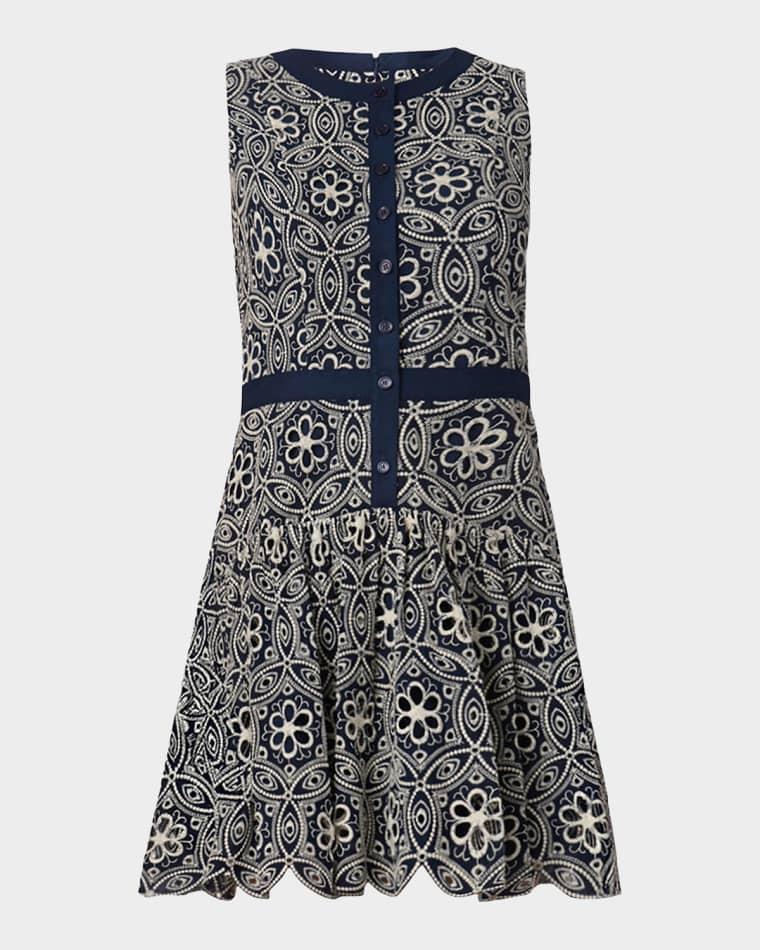 Sierra Floral-Embroidered Flounce Mini Dress by SHOSHANNA