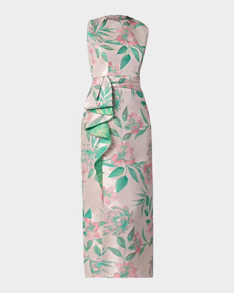 Silvia Sleeveless Floral Jacquard Midi Dress by SHOSHANNA