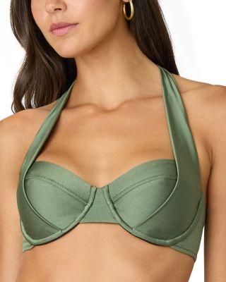 Solid Draped Halter Bikini by SHOSHANNA