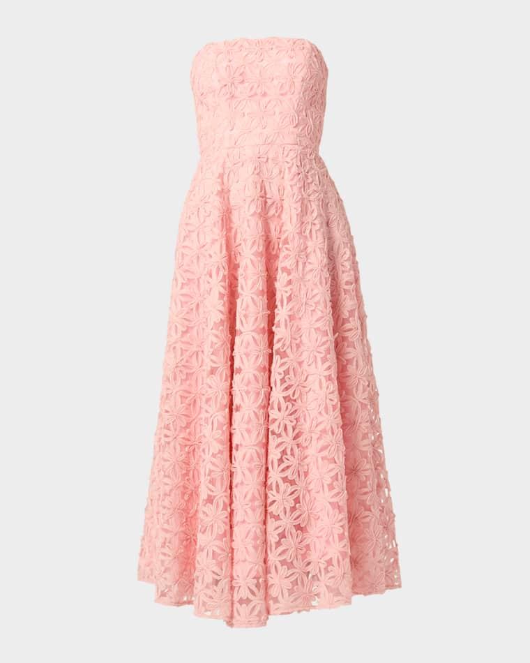Strapless Floral Applique Maxi Dress by SHOSHANNA