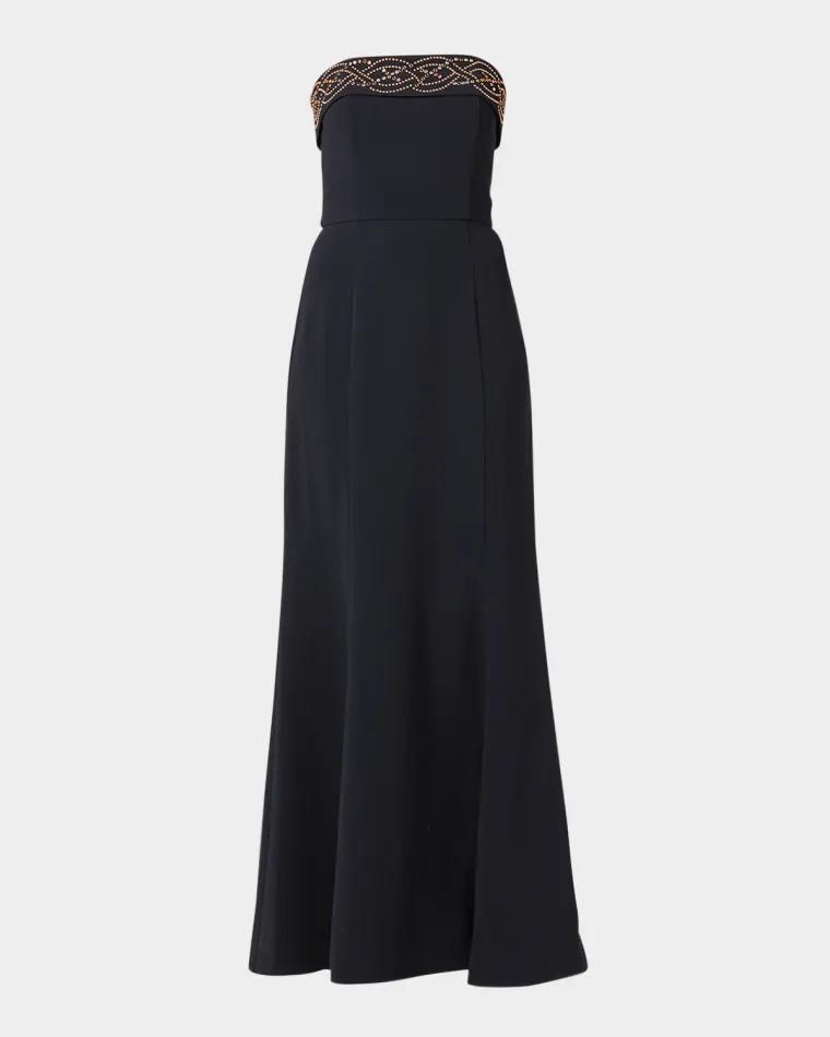 Violette Strapless Studded Gown by SHOSHANNA