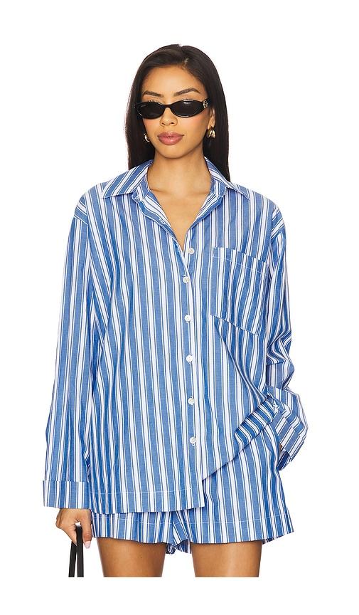 Show Me Your Mumu Braxton Button Down in Blue by SHOW ME YOUR MUMU