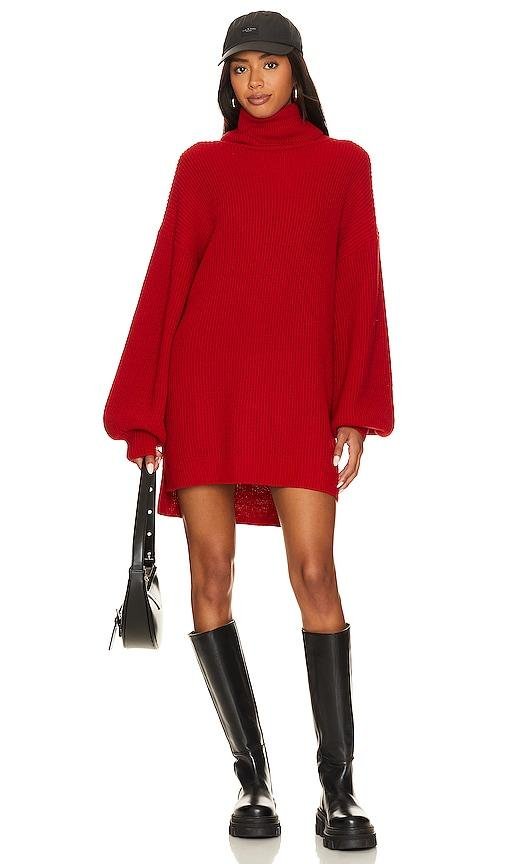 Show Me Your Mumu Chester Sweater Dress in Red by SHOW ME YOUR MUMU