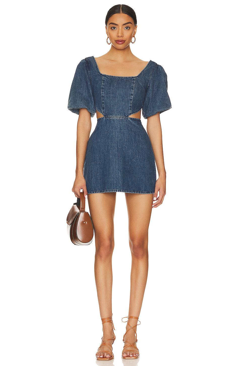 Show Me Your Mumu City Cut Out Dress in Denim-Dark by SHOW ME YOUR MUMU