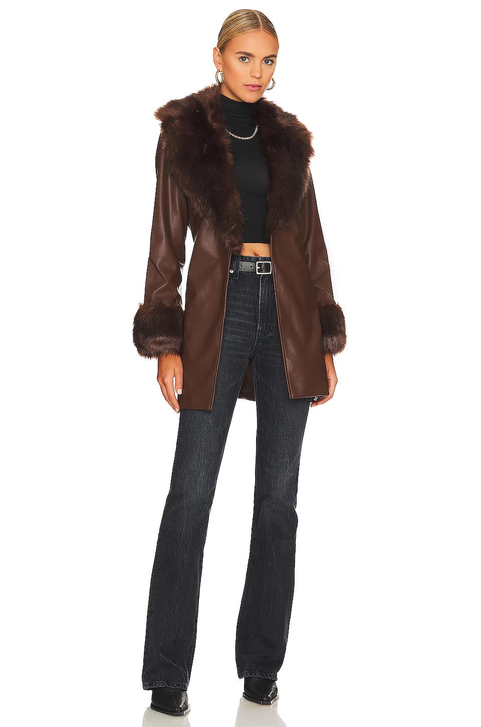 Show Me Your Mumu Penny Lane Faux Leather Jacket in Brown by SHOW ME YOUR MUMU