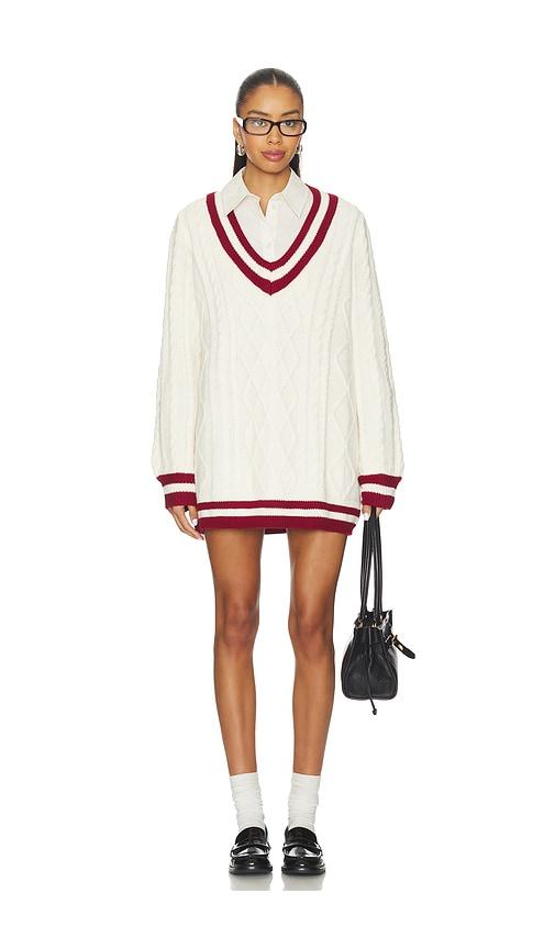 Show Me Your Mumu Tailgate Sweater Dress in White by SHOW ME YOUR MUMU