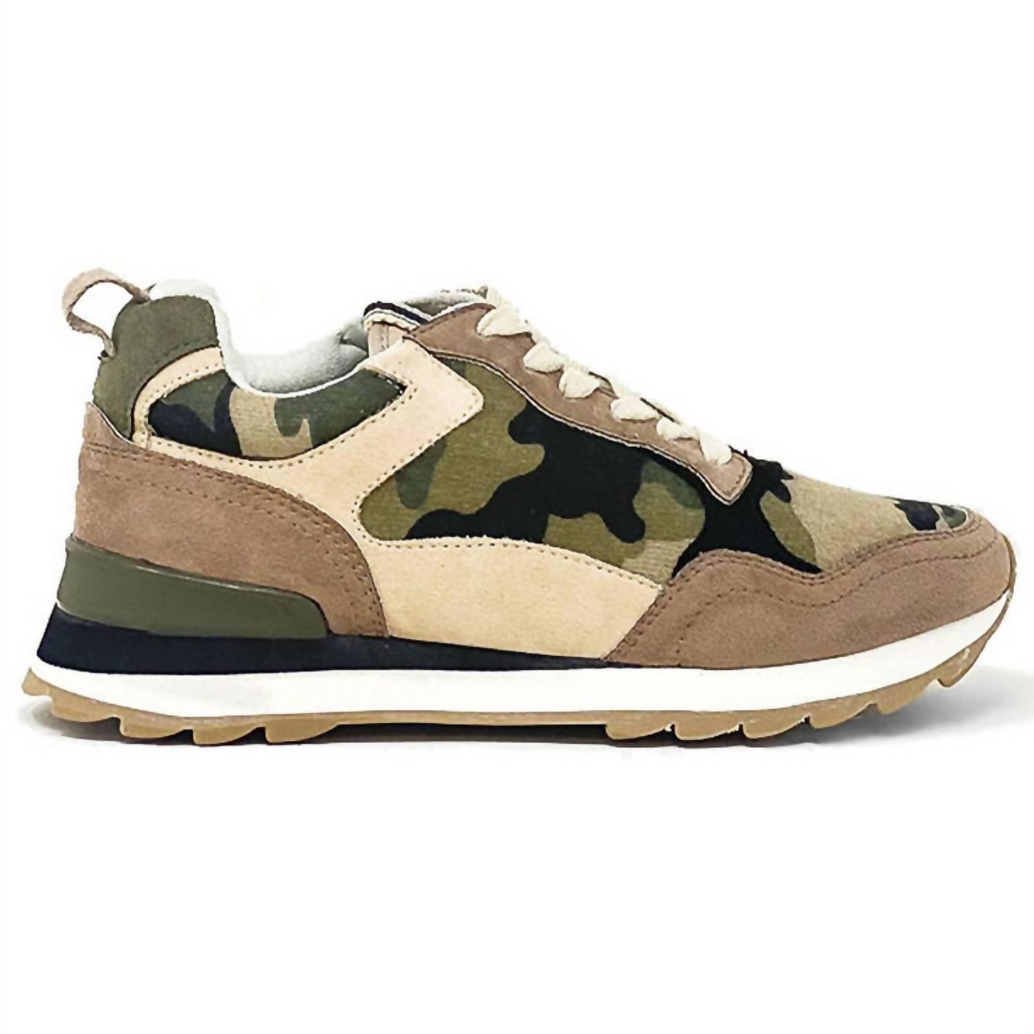 Women's Pessy Sneakers In Green Camo by SHU SHOP Women's Pessy Sneakers In Green Camo by SHU SHOP