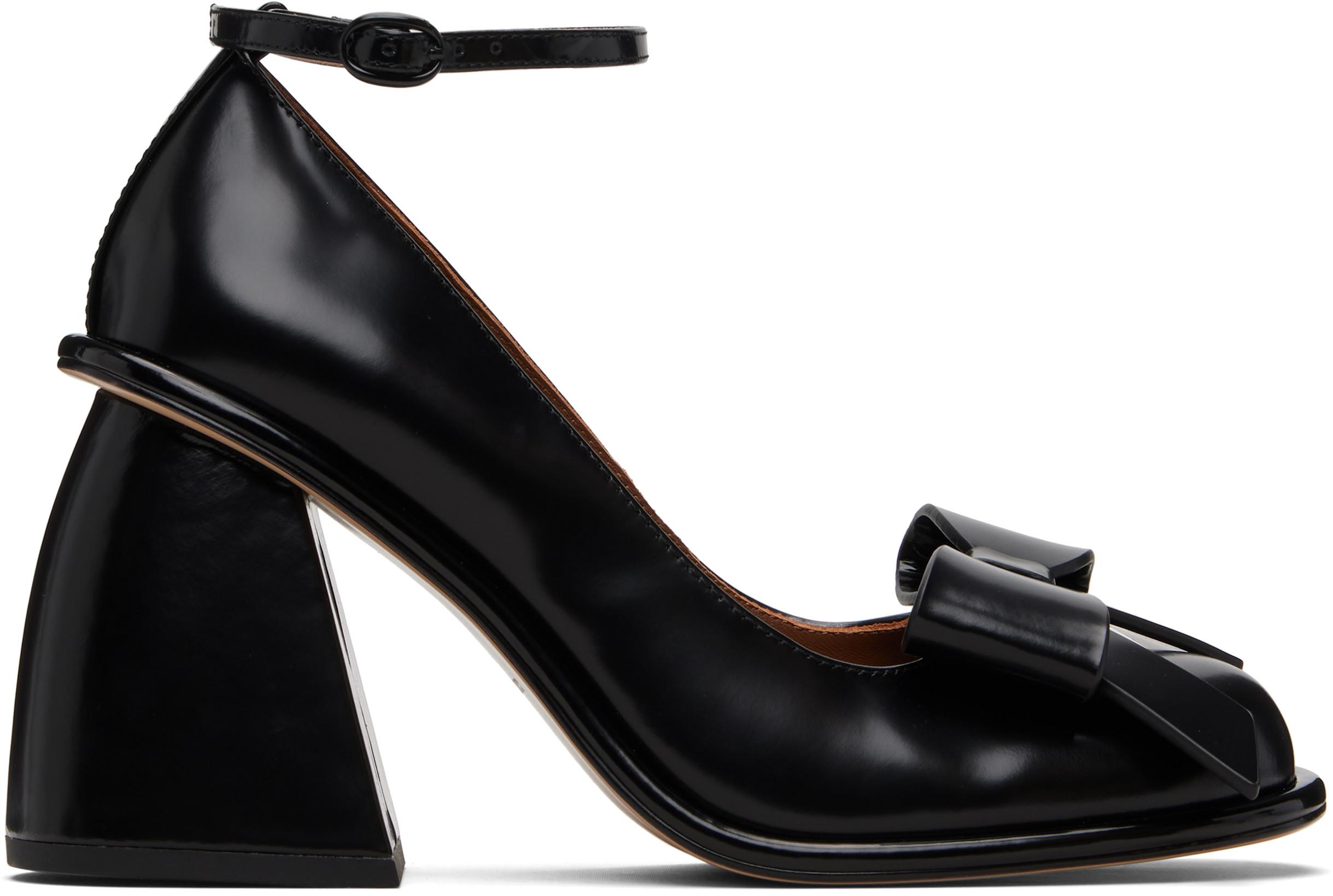 Black Front Bow Heels by SHUSHU/TONG