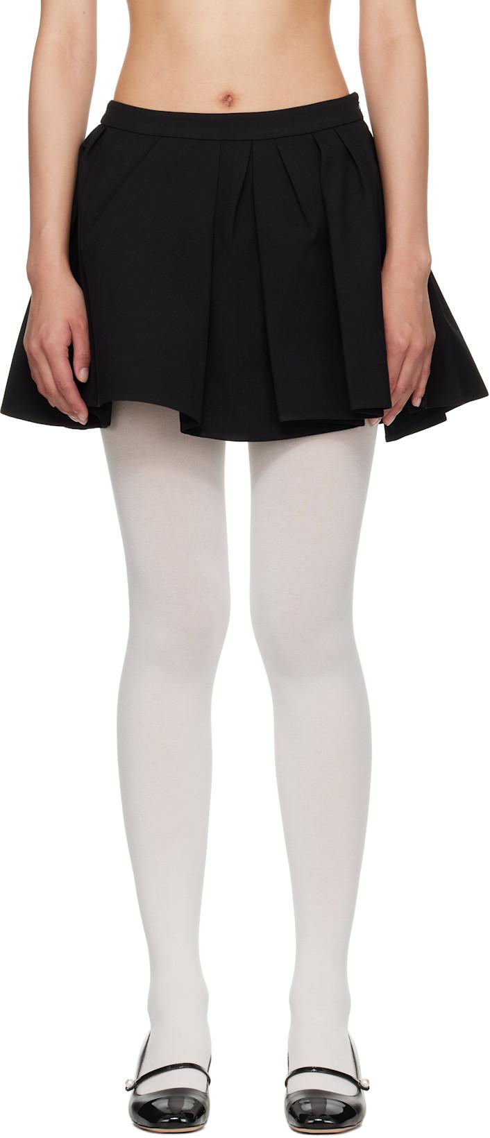 Black Irregular Pleated Miniskirt by SHUSHU/TONG