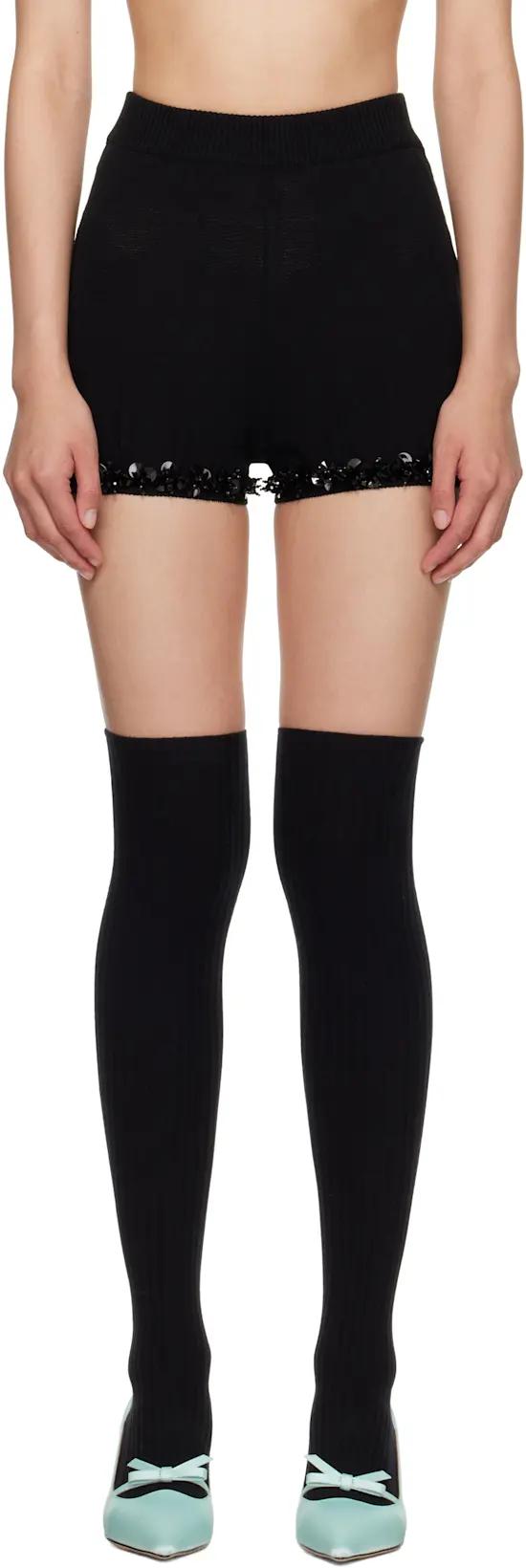 Black Knitted Shorts by SHUSHU/TONG