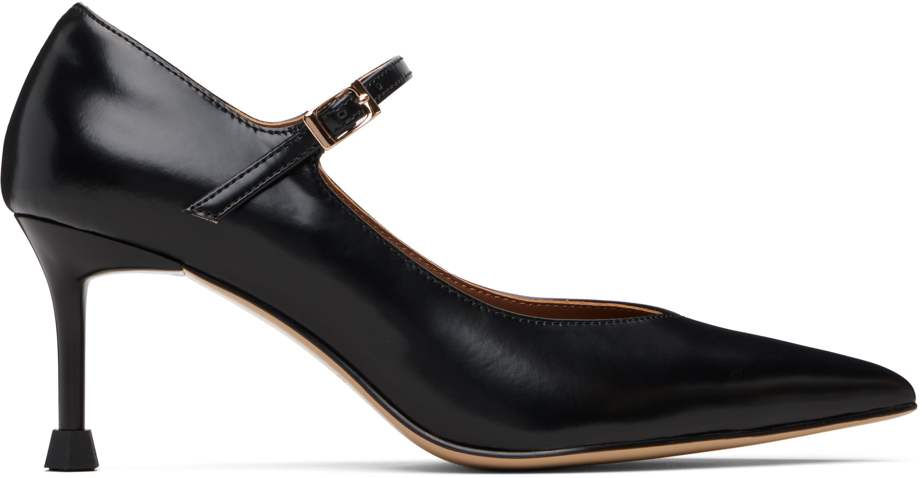 Black Pointed-Toe Mary Jane Heels by SHUSHU/TONG