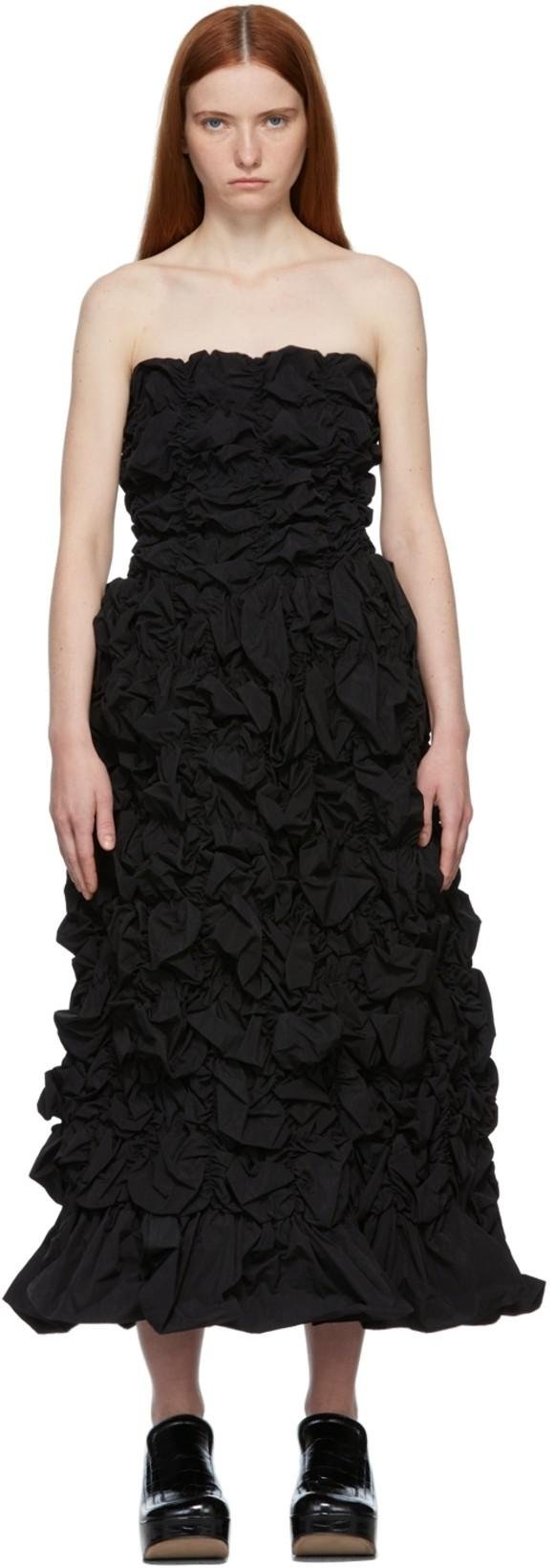 Black Ruched Dress by SHUSHU/TONG