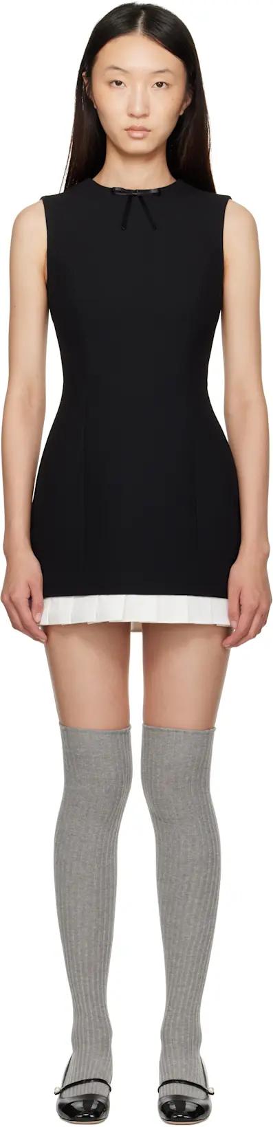 Black Sleeveless Slim-Fit Minidress by SHUSHU/TONG