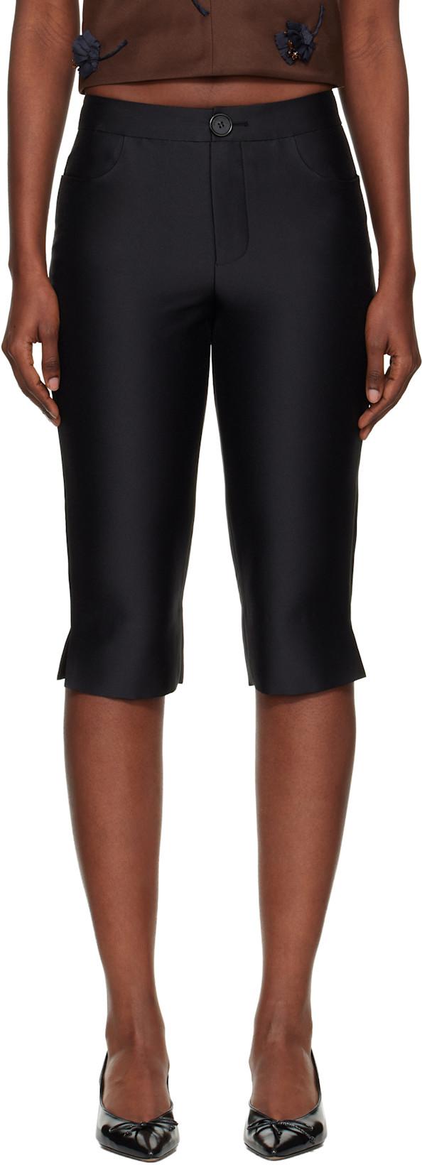 Black Slim-Fit Pencil Trousers by SHUSHU/TONG