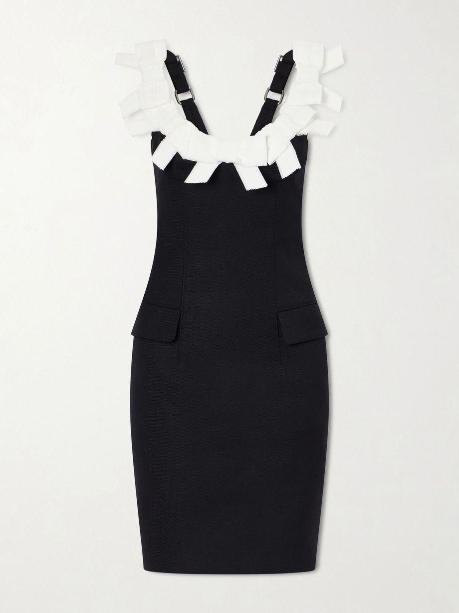 Bow-detailed grain de poudre mini dress by SHUSHU/TONG