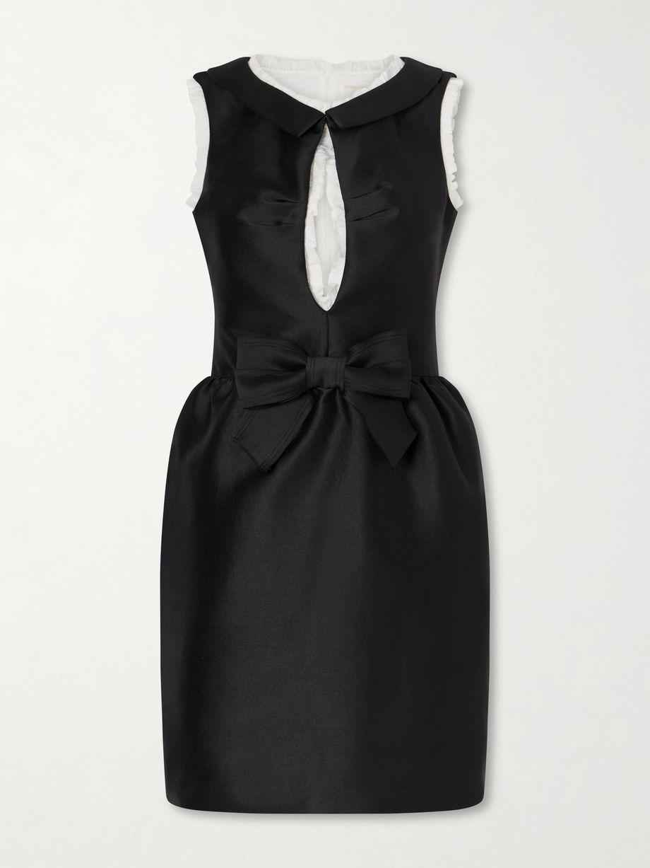Bow-detailed silk-trimmed crepe mini dress by SHUSHU/TONG