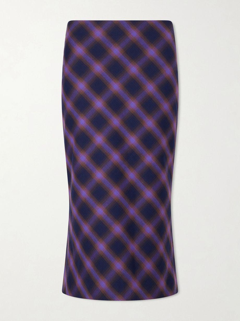 Checked cotton-blend midi skirt by SHUSHU/TONG