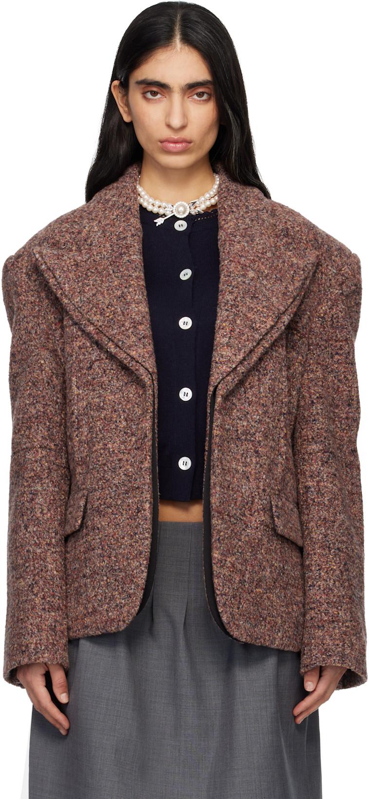 Multicolor Peak Lapel Oversized Blazer by SHUSHU/TONG