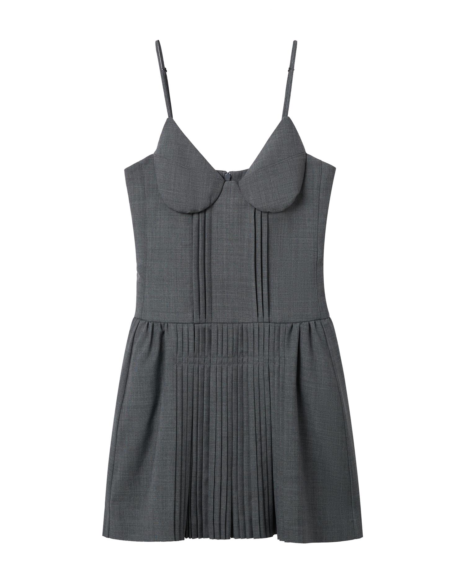 Pleated panel bustier mini dress by SHUSHU/TONG