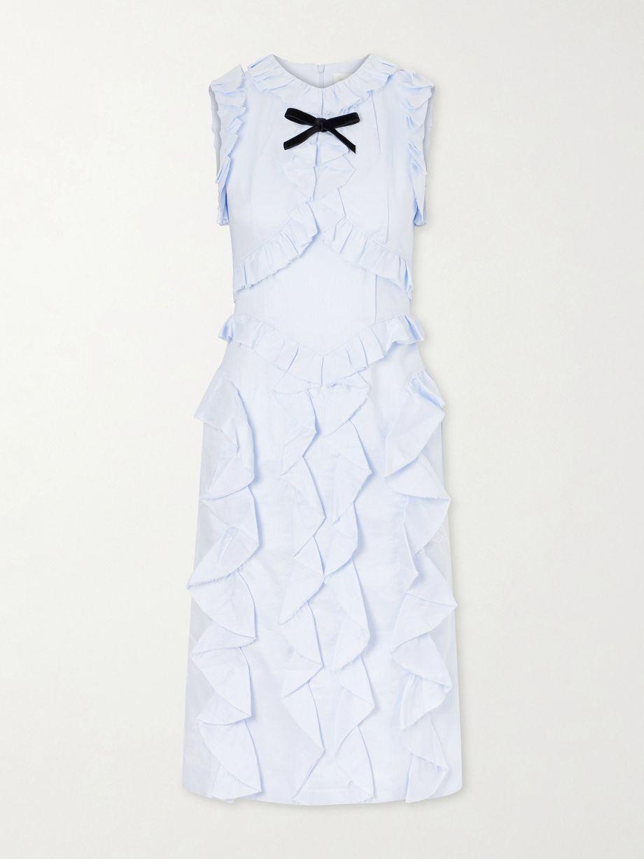 Ruffled linen midi dress by SHUSHU/TONG