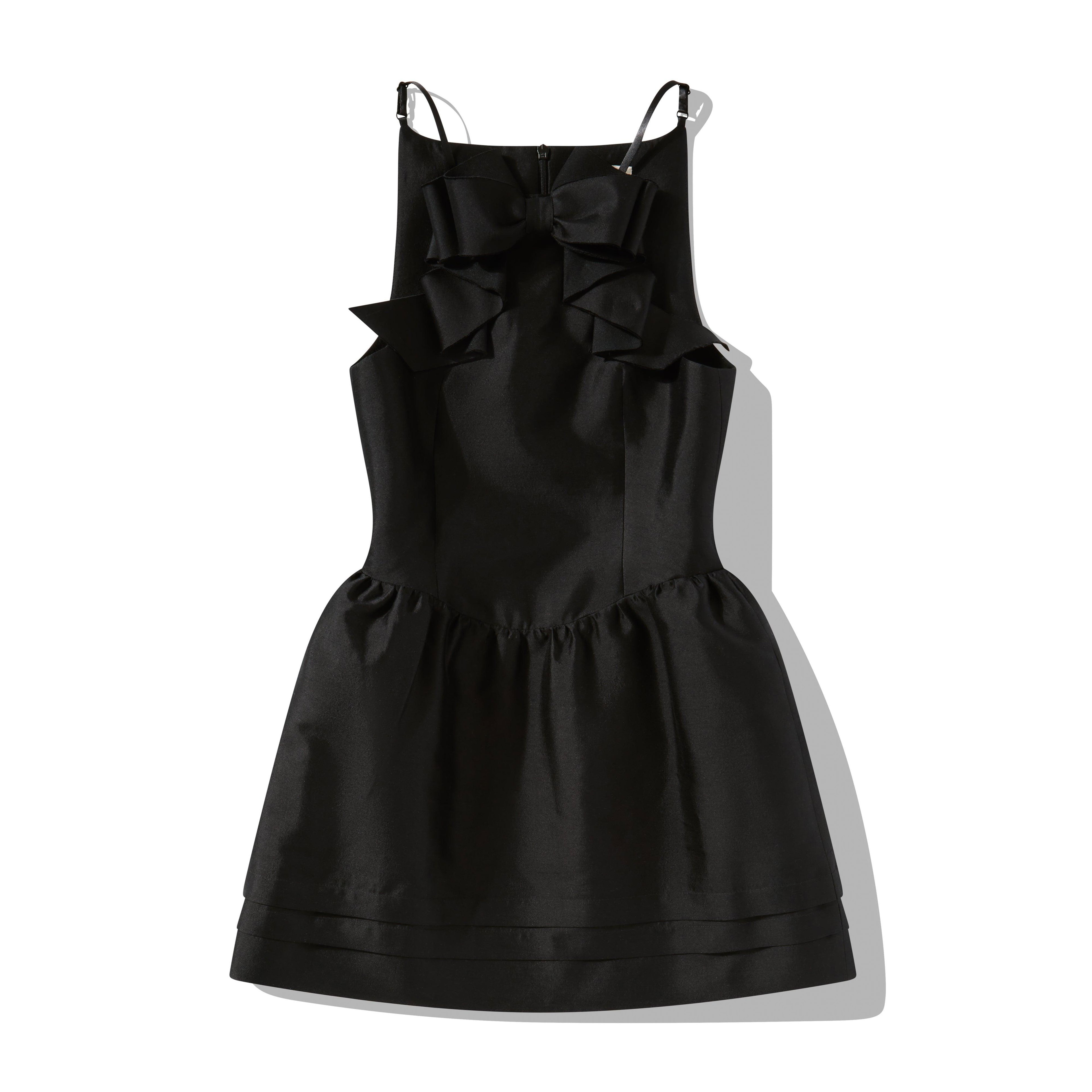 SHUSHU/TONG - Women’s 3D Bow Hanging Neck Dress - (Black) by SHUSHU/TONG