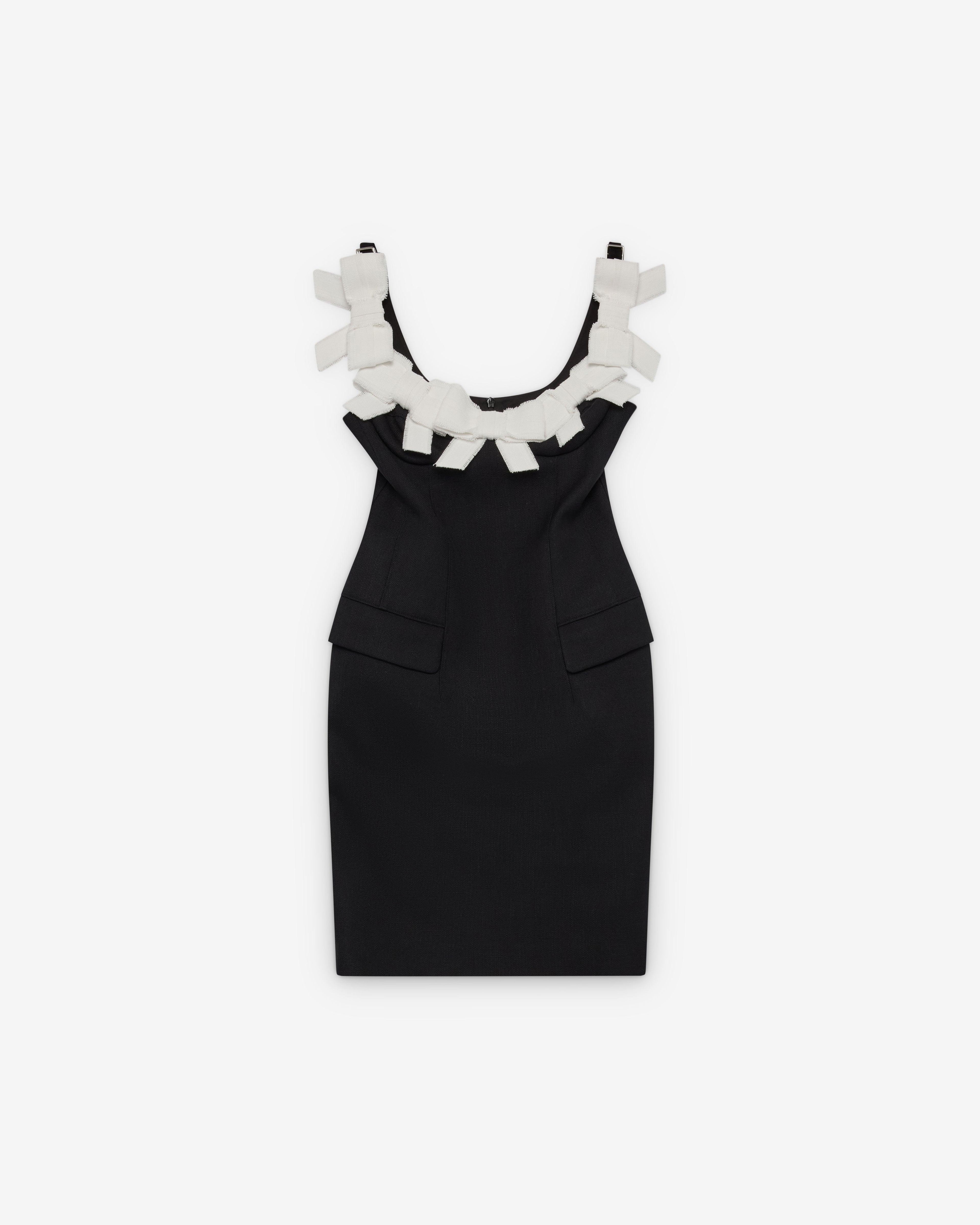 SHUSHU/TONG - Women's Bow Detail U-Neck Dress - (Navy Blue) by SHUSHU/TONG