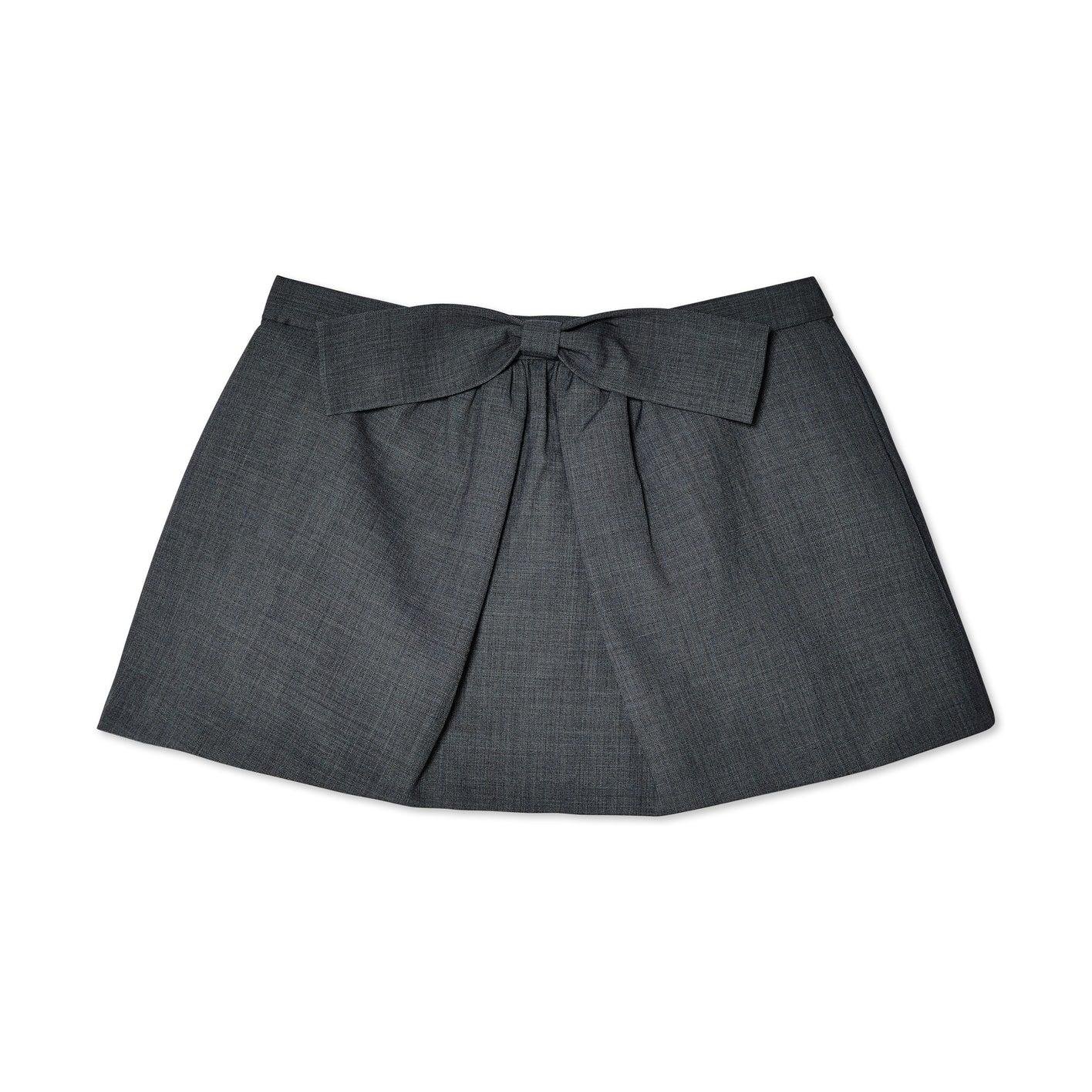 SHUSHU/TONG - Women's Bowknot Pleated Skirt - (Grey) by SHUSHU/TONG