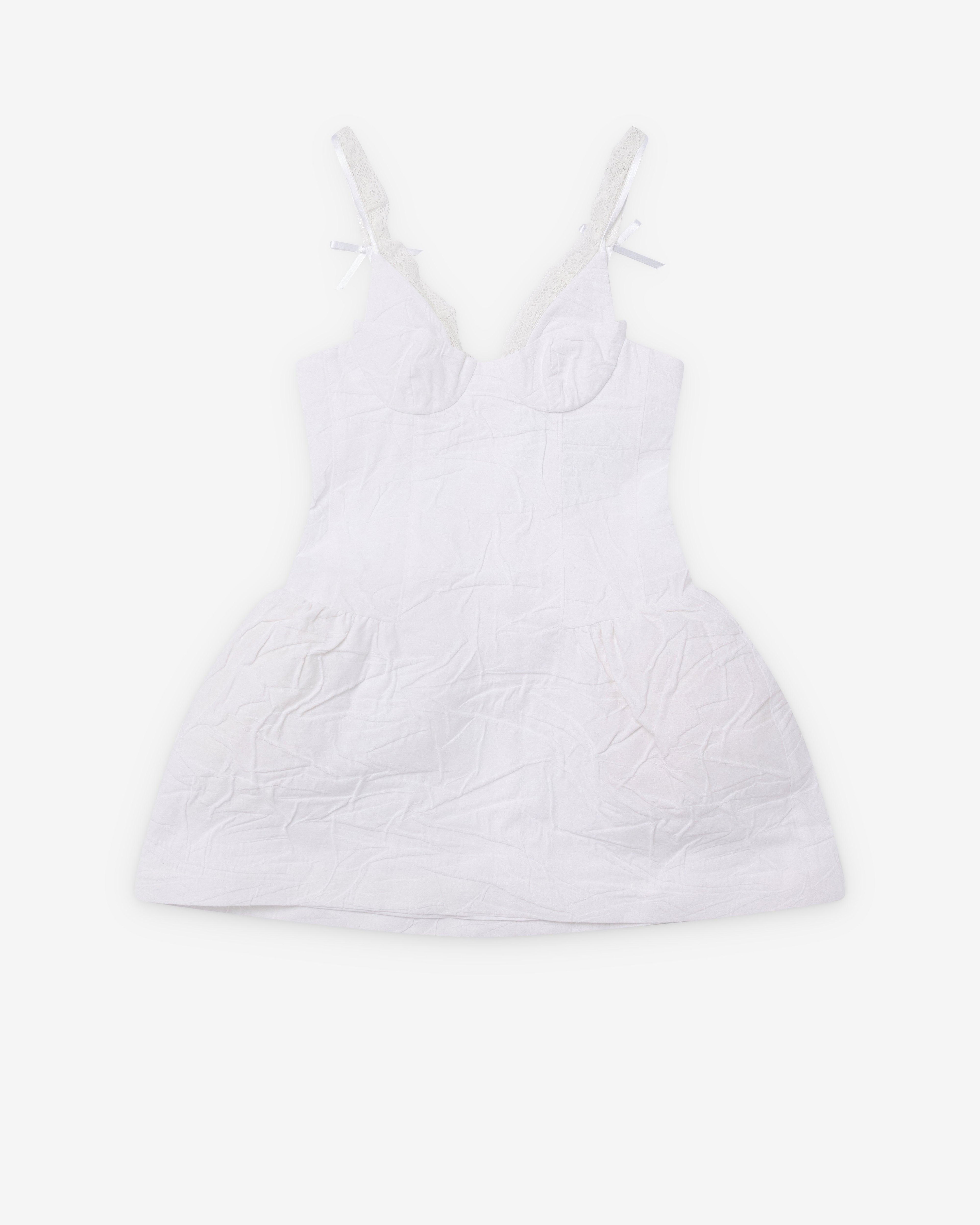 SHUSHU/TONG - Women's Lace Trim Bustier Dress - (White) by SHUSHU/TONG