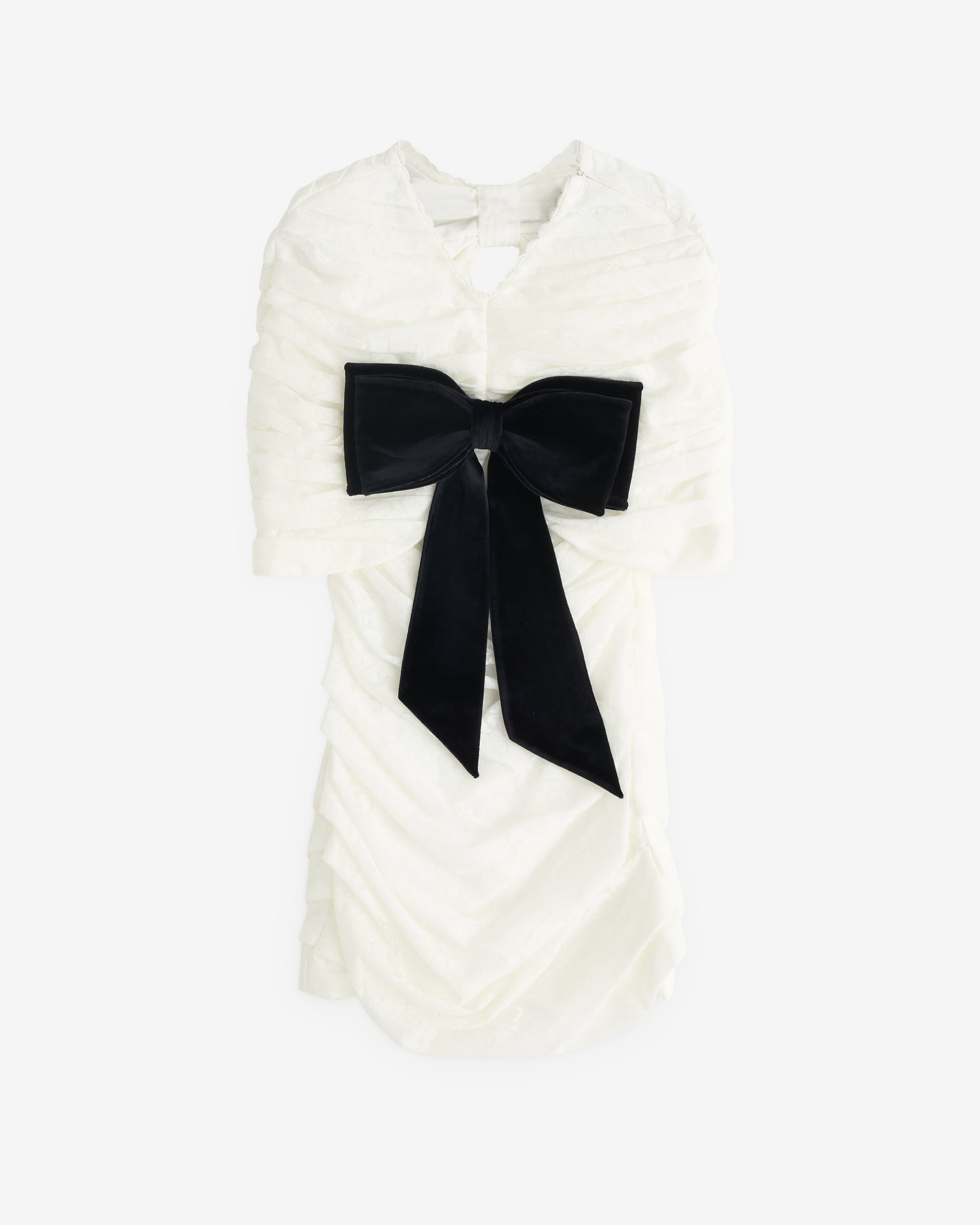 SHUSHU/TONG - Women’s Overlay Two Piece Dress  - (White) by SHUSHU/TONG