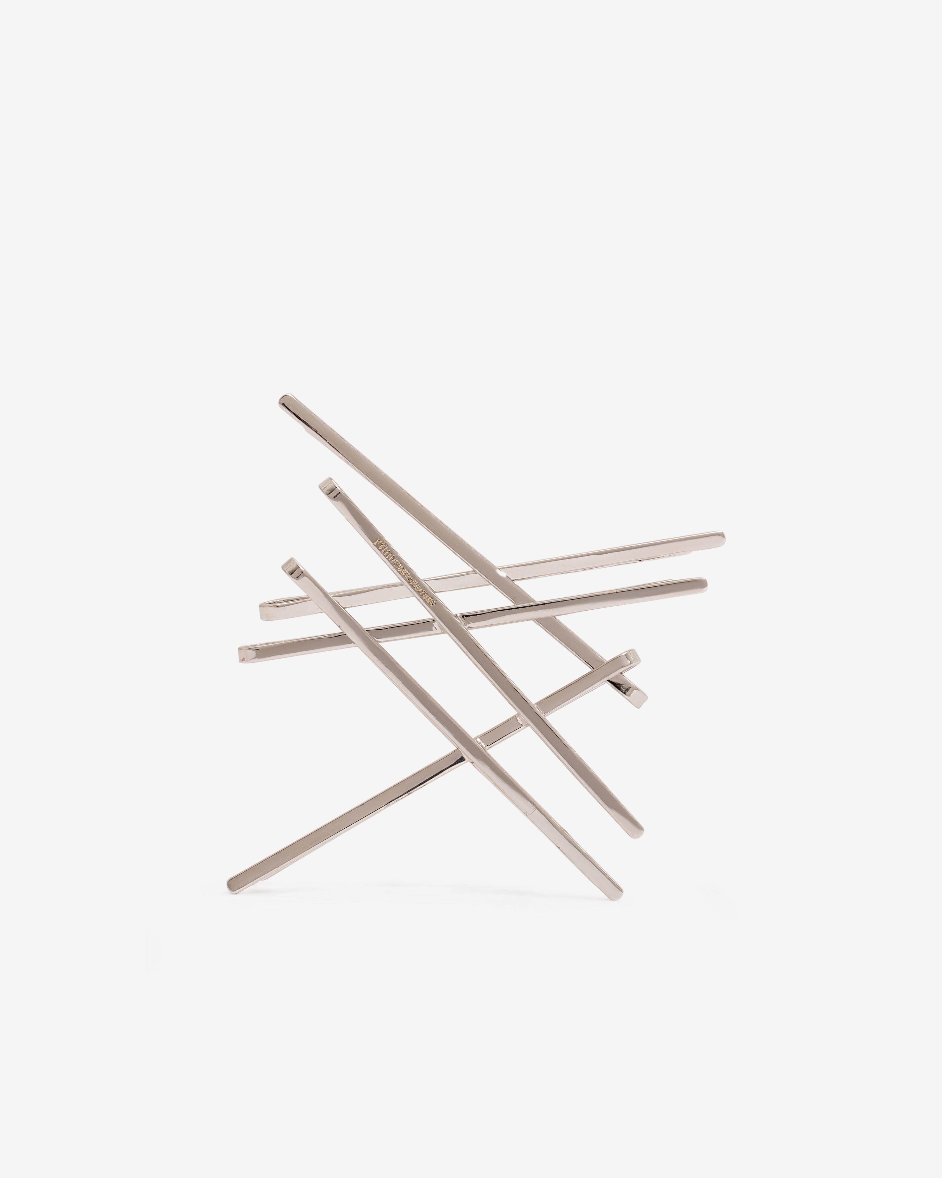 SHUSHU/TONG - Women’s Patchwork Shaped Hair Clip - (Silver) by SHUSHU/TONG