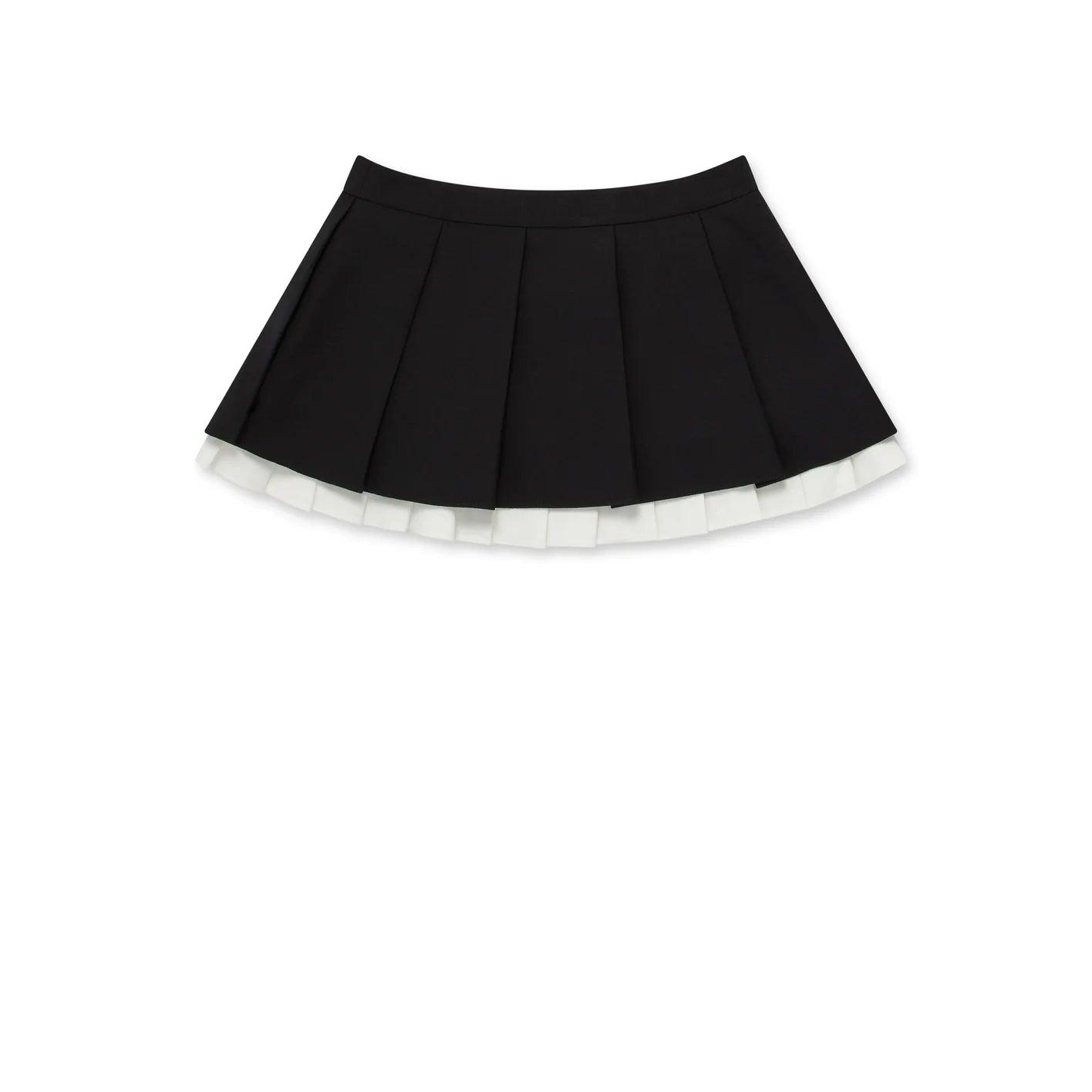 SHUSHU/TONG - Women's Ruffled Pleat Short Skirt - (Black) by SHUSHU/TONG