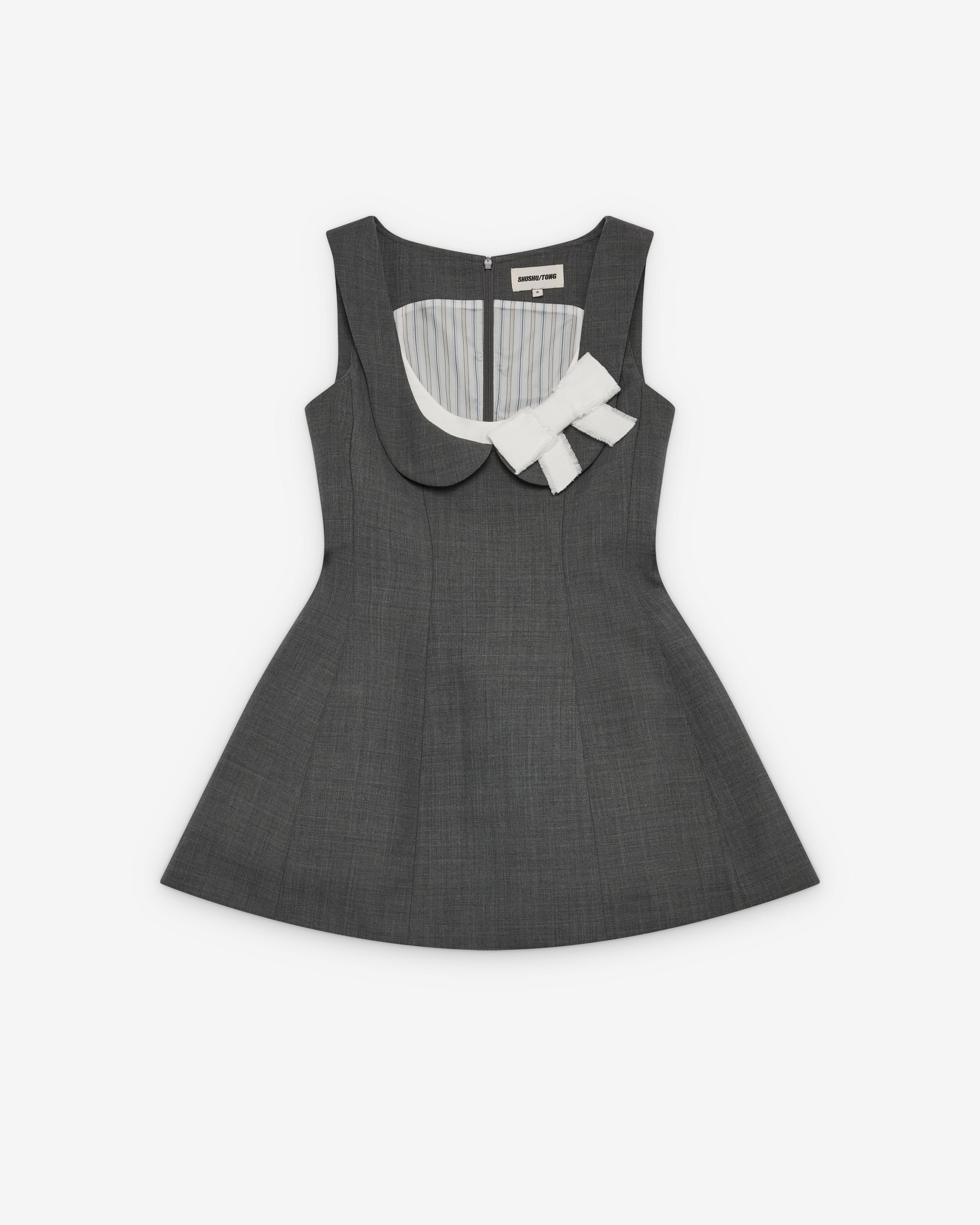 SHUSHU/TONG - Women's Side Bow A-Line Dress - (Grey) by SHUSHU/TONG