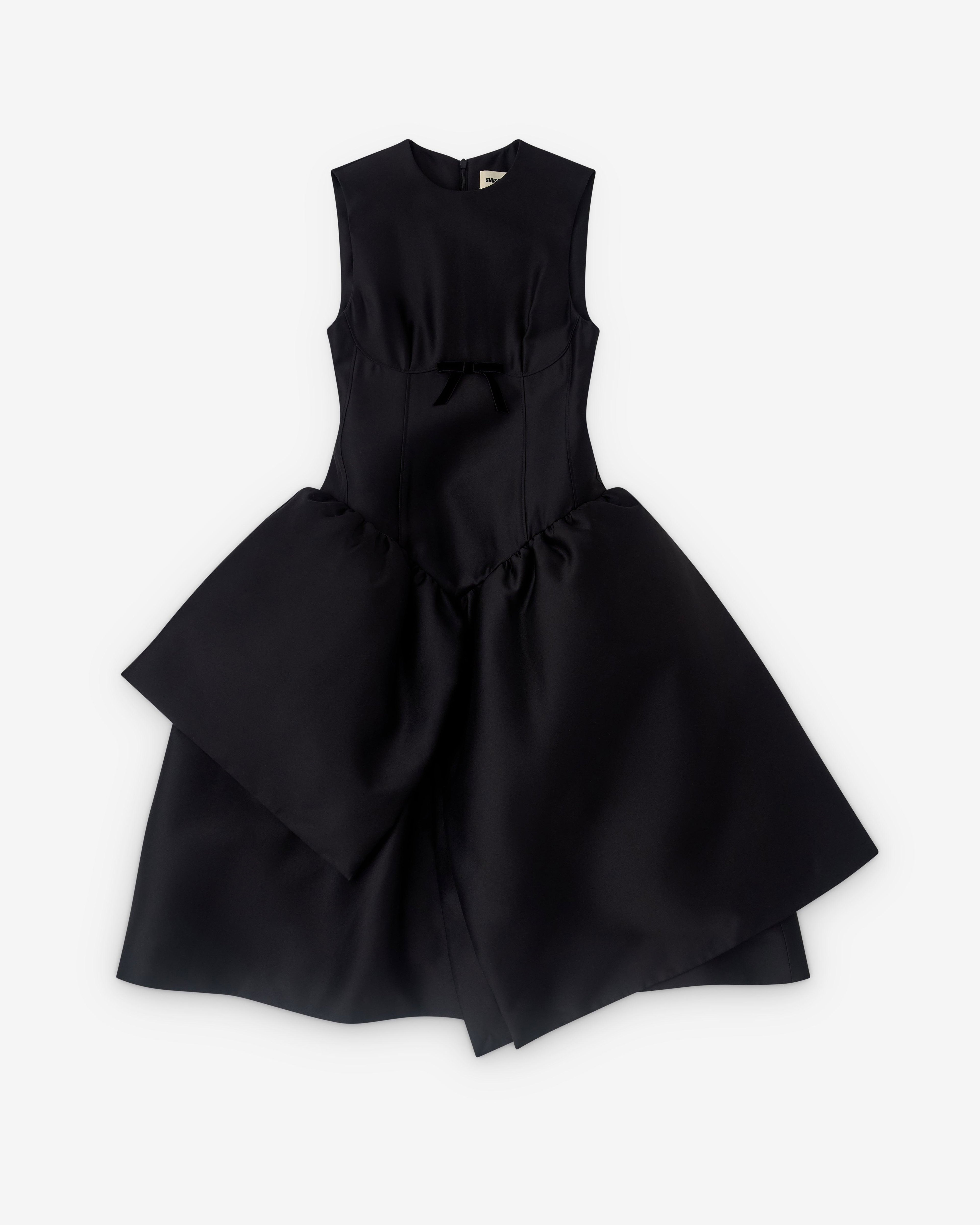 SHUSHU/TONG - Women’s Smocked Panel Evening Dress - (Black) by SHUSHU/TONG