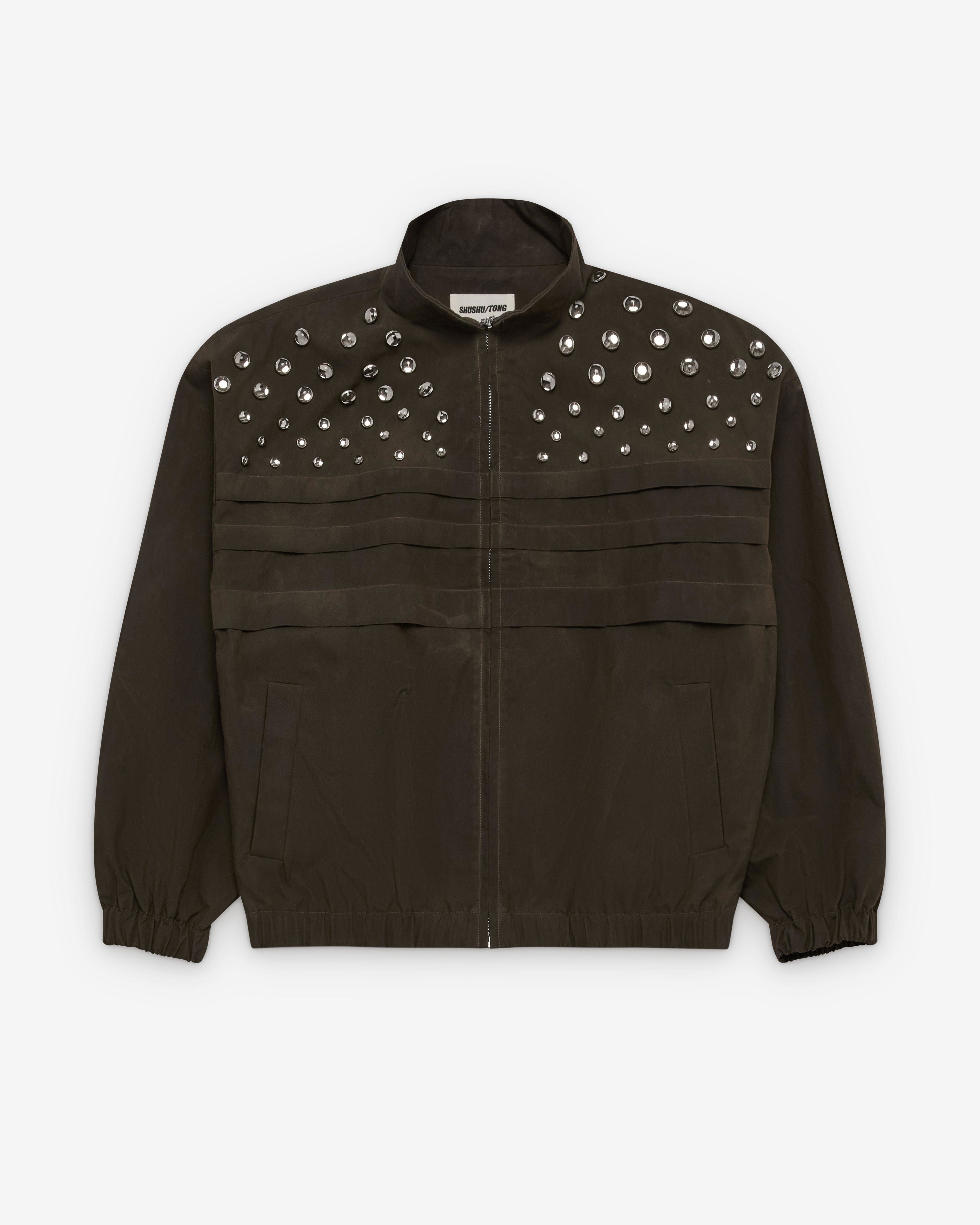 SHUSHU/TONG - Women's Tucked Seam Oversized Track Jacket - (Green) by SHUSHU/TONG SHUSHU/TONG - Women's Tucked Seam Oversized Track Jacket - (Green) by SHUSHU/TONG