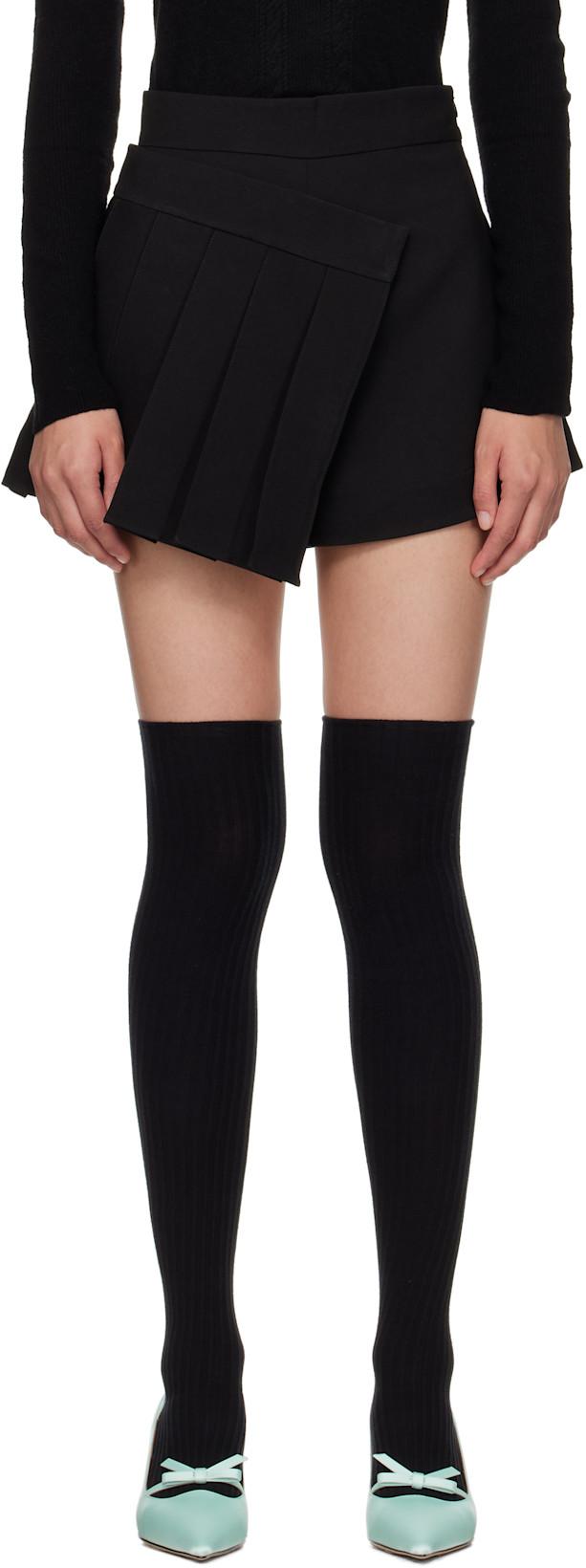 SSENSE Exclusive Black Pleats Skort by SHUSHU/TONG