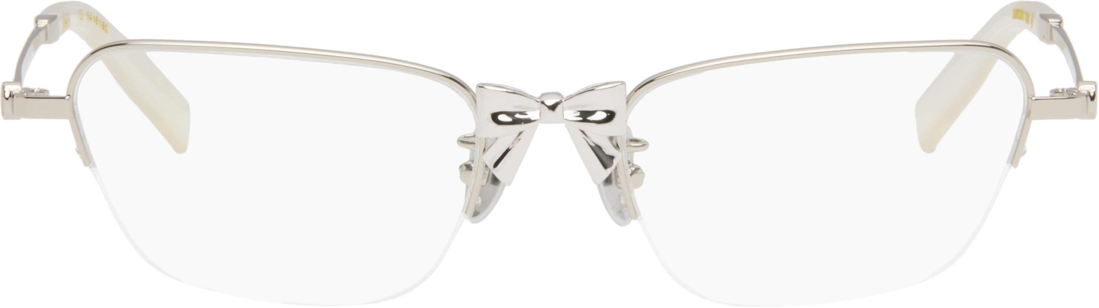Silver YVMIN Edition Metal Bowknot Glasses by SHUSHU/TONG