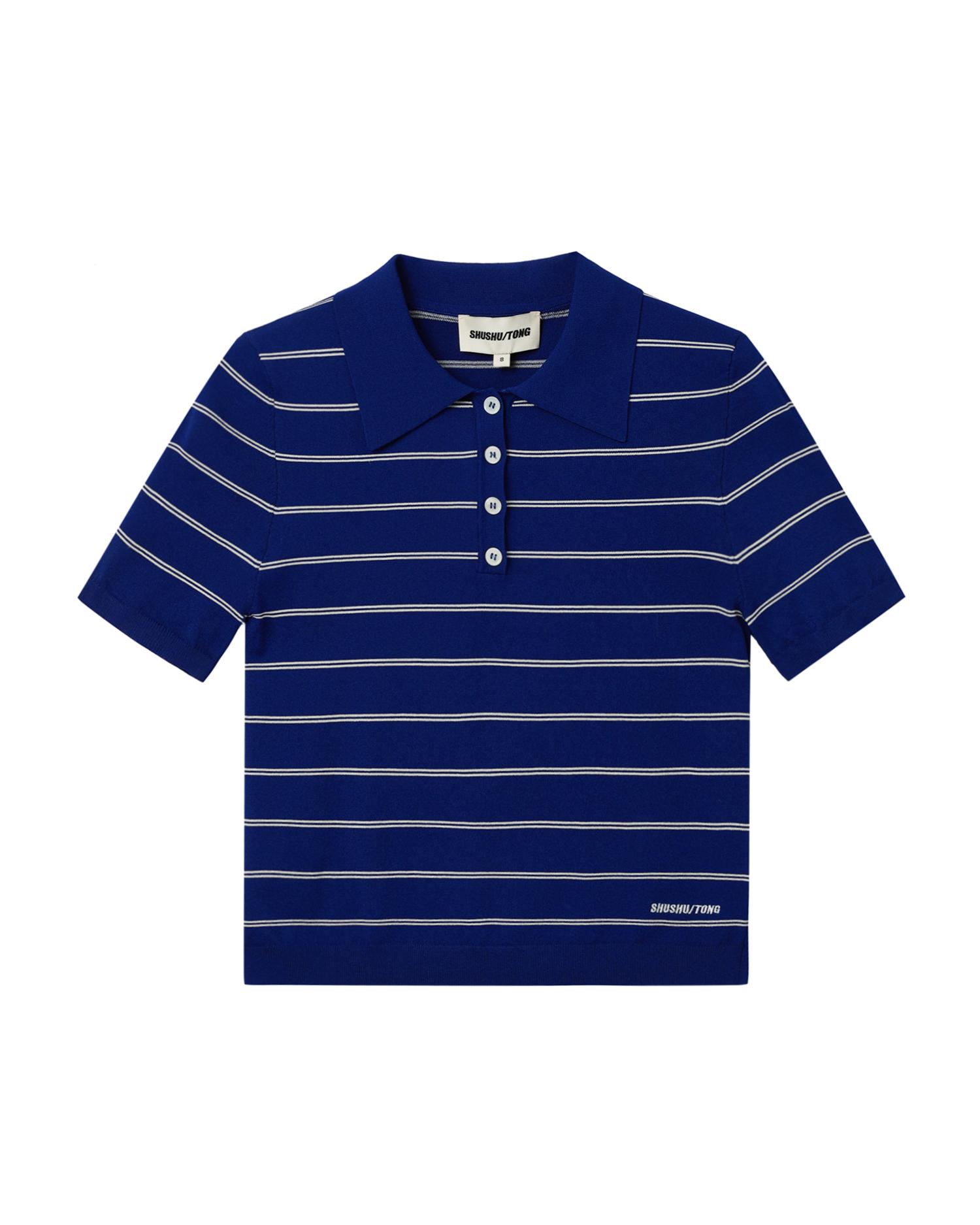 Striped polo tee by SHUSHU/TONG