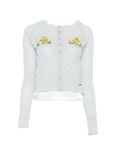 beaded floral knit cardigan by SHUSHU/TONG